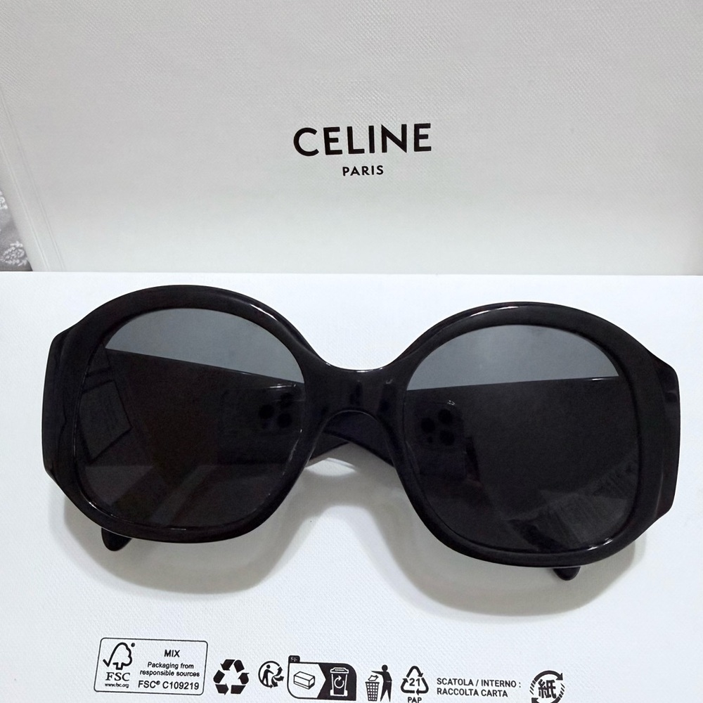 Celine Black Oversized Round Women’s Sunglasses